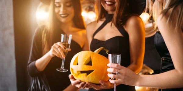 women at a halloween party